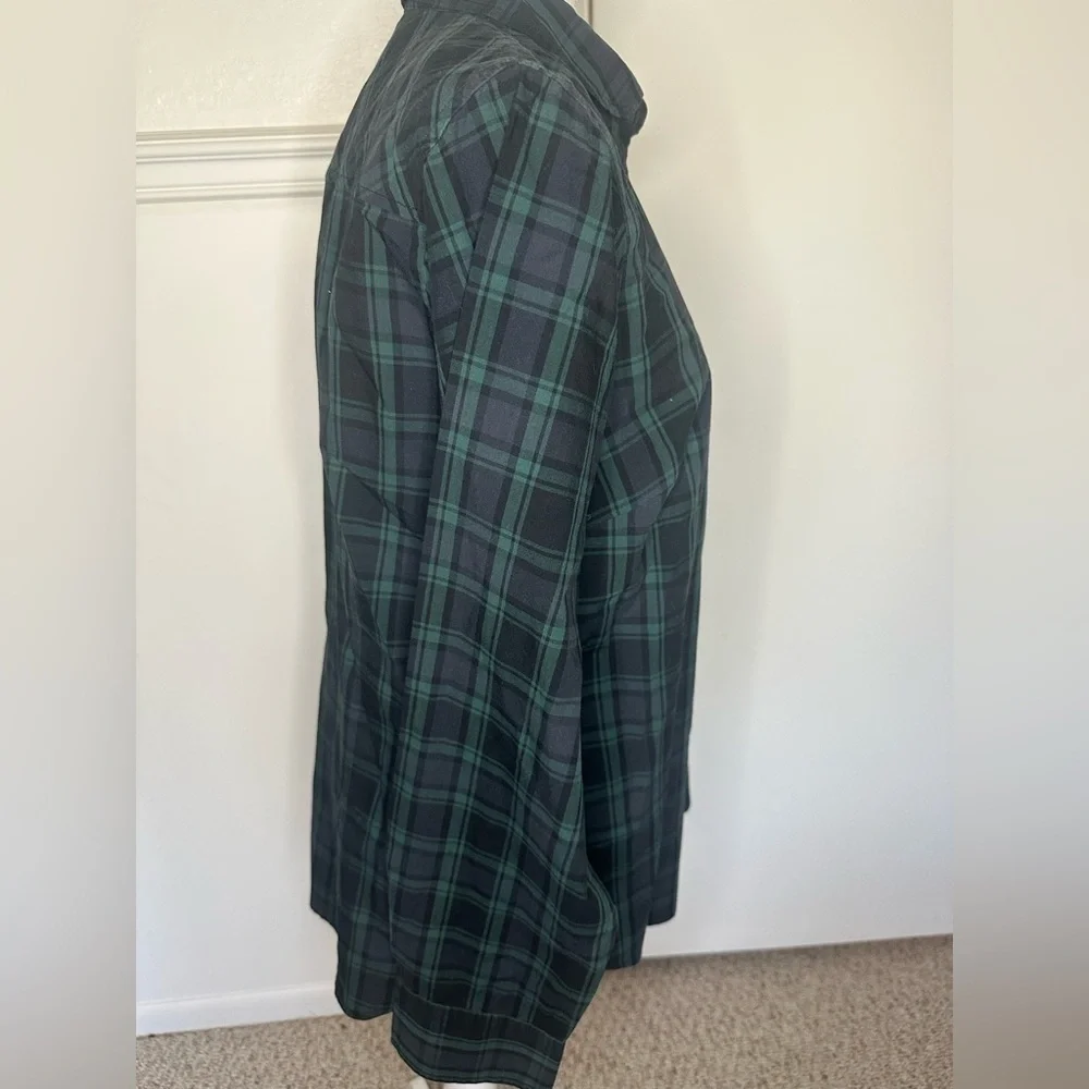 J. Crew Green and Black Casual Button Down Shirt size 12T